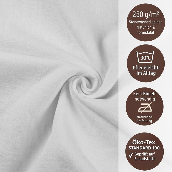chambry 6 Premium Stoffservietten 100% Leinen Stonewashed - 40cm x 40cm - inkl. Faltanleitung als E-