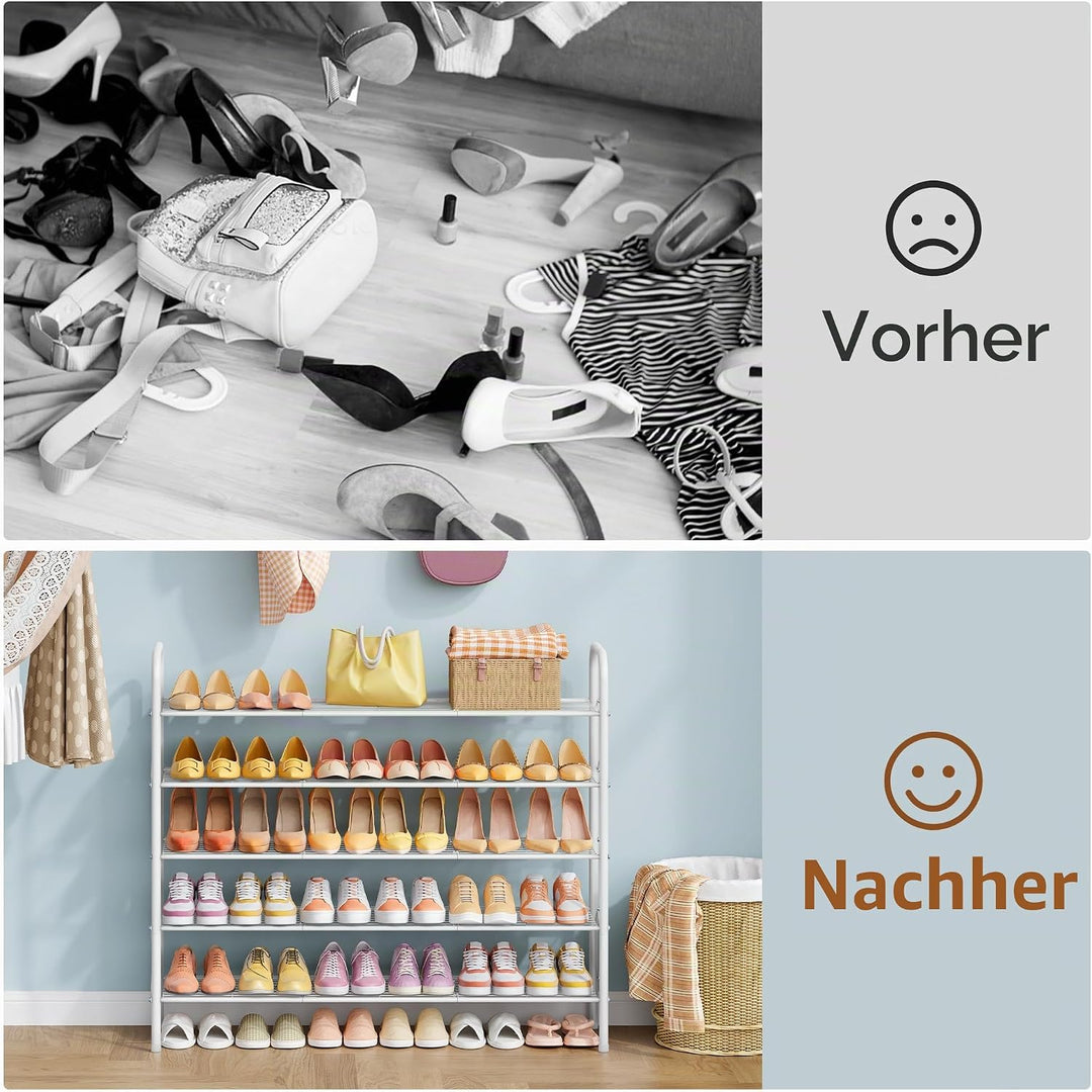 Hoctieon Schuhregal im Netz-Stil mit 5 Ebenen, Schuhregal für den Eingangsbereich, Schuhaufbewahrung