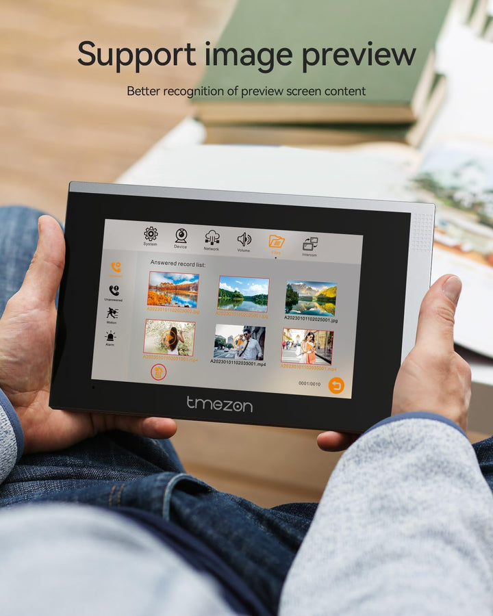 TMEZON WLAN IP 1080P Video Türsprechanlage 2-familienhaus,4 Draht Technik,7&