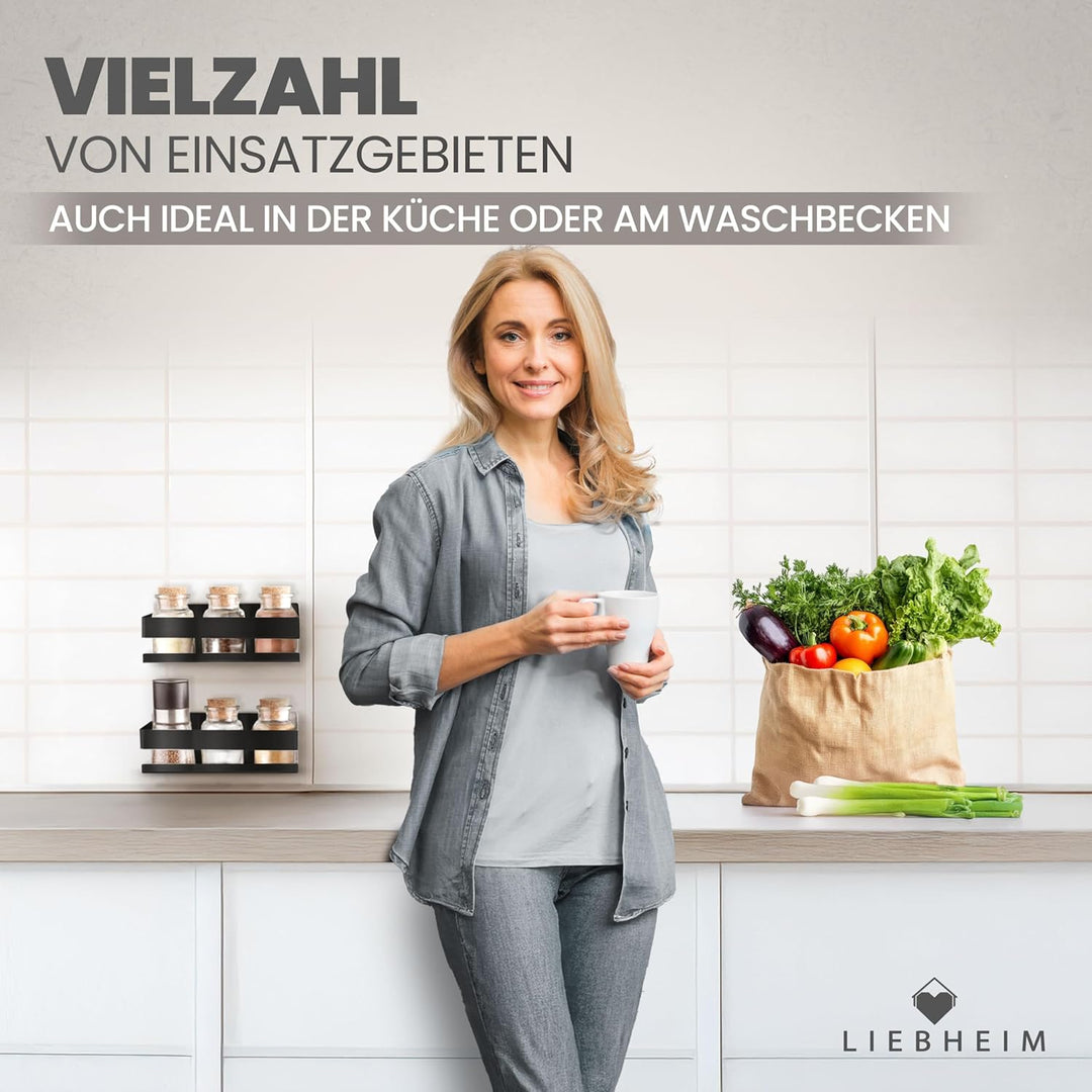 LIEBHEIM Duschablage Duschkorb Badregal ohne Bohren - Montage mit Industrie Klebeband oder Kraftkleb