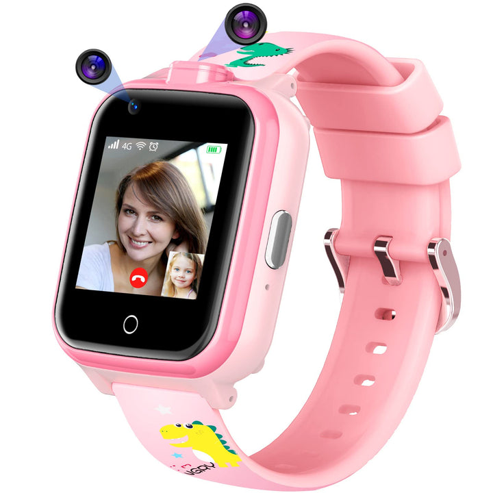 Mingfuxin 4G Kinder-Smartwatch, Wasserdichtes Smartwatch-Telefon mit Dual-Kamera, Kinder-GPS-Tracker