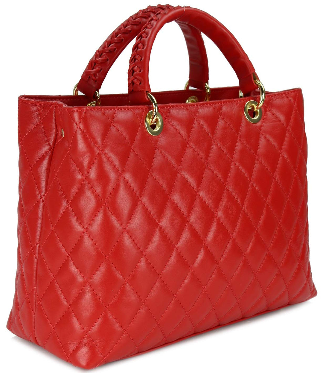 Belli edle italienische Echt Nappa Leder Damentasche Henkeltasche Umhängetasche gesteppt - 34x25x17