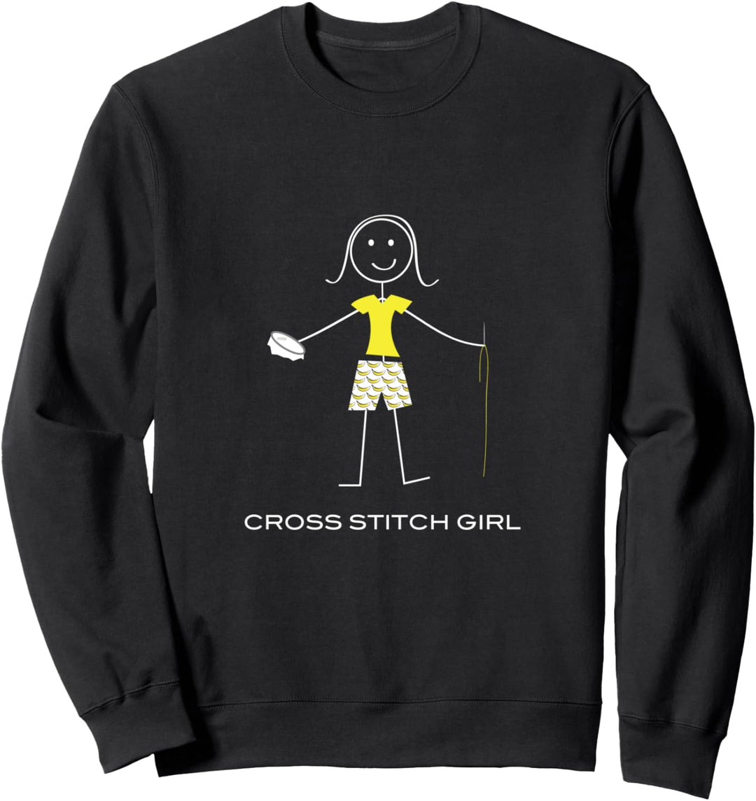 Lustige Frauen Kreuzstich, Mädchen Kreuzstich Geschenke Sweatshirt