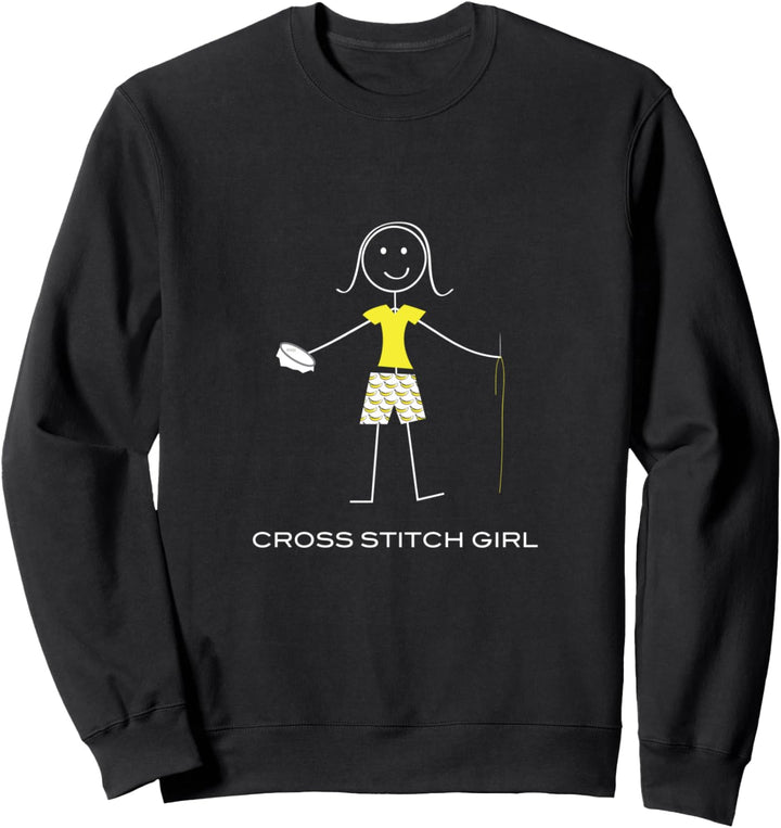 Lustige Frauen Kreuzstich, Mädchen Kreuzstich Geschenke Sweatshirt
