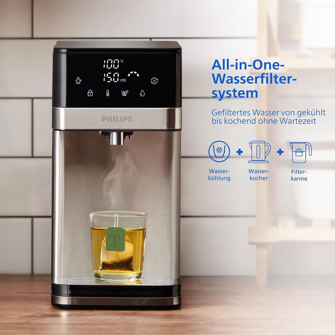 Philips Wasser Station, Spender für gefiltertes heisses Wasser, 2.2 L Fassungsvermögen, 6 Temperatur