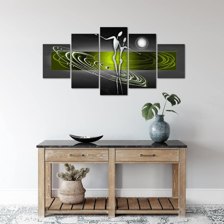 Runa Art Wandbilder Abstrakt Figuren 5 Teilig Bild auf Vlies Leinwand Deko Wohnzimmer Schlafzimmer L