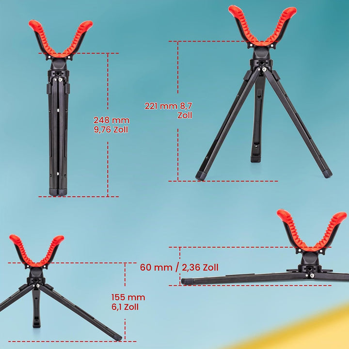 Zeadio Kamerastativ-Auflage, 2,4-8,7 Zoll (6,1-22 cm) höhenverstellbare Stativhalterung mit 360-Grad