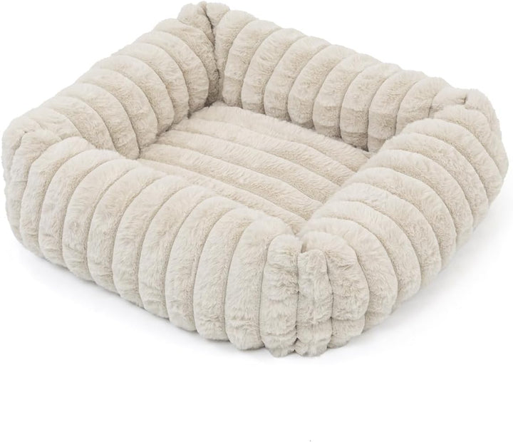 Wallace & Jones | Katzenbett Mary - Breitcord Optik - Sand | S | ca. 51 x 46 x 15 cm