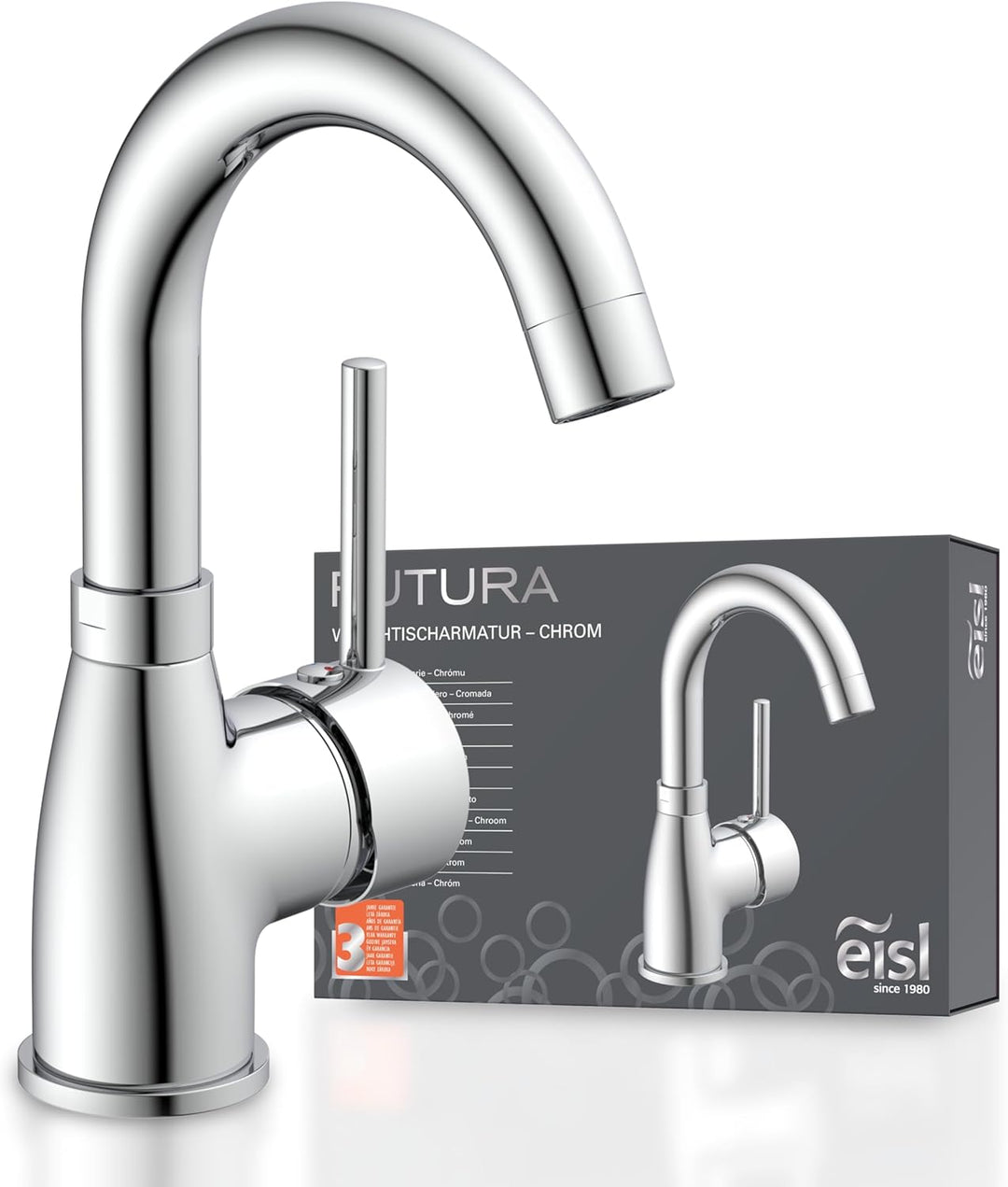 EISL Waschtischarmatur FUTURA, energiesparende Waschbeckenarmatur, 360° schwenkbarer Wasserhahn Bad,