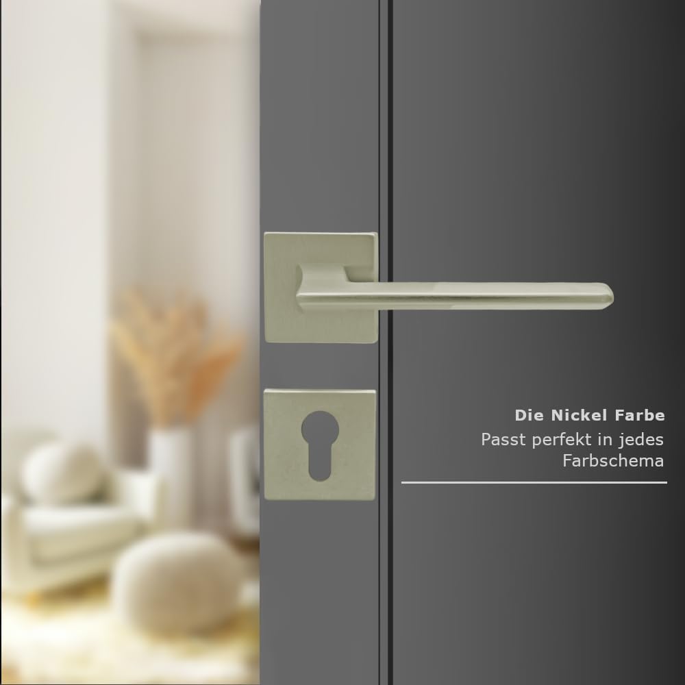 domino Türgriff ELIZA-QR M9 PZ-Profilzylinder Drückergarnitur für Zimmertüren Türdrücker-Set Rosette