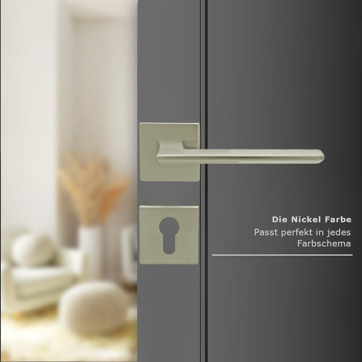 domino Türgriff ELIZA-QR M9 PZ-Profilzylinder Drückergarnitur für Zimmertüren Türdrücker-Set Rosette