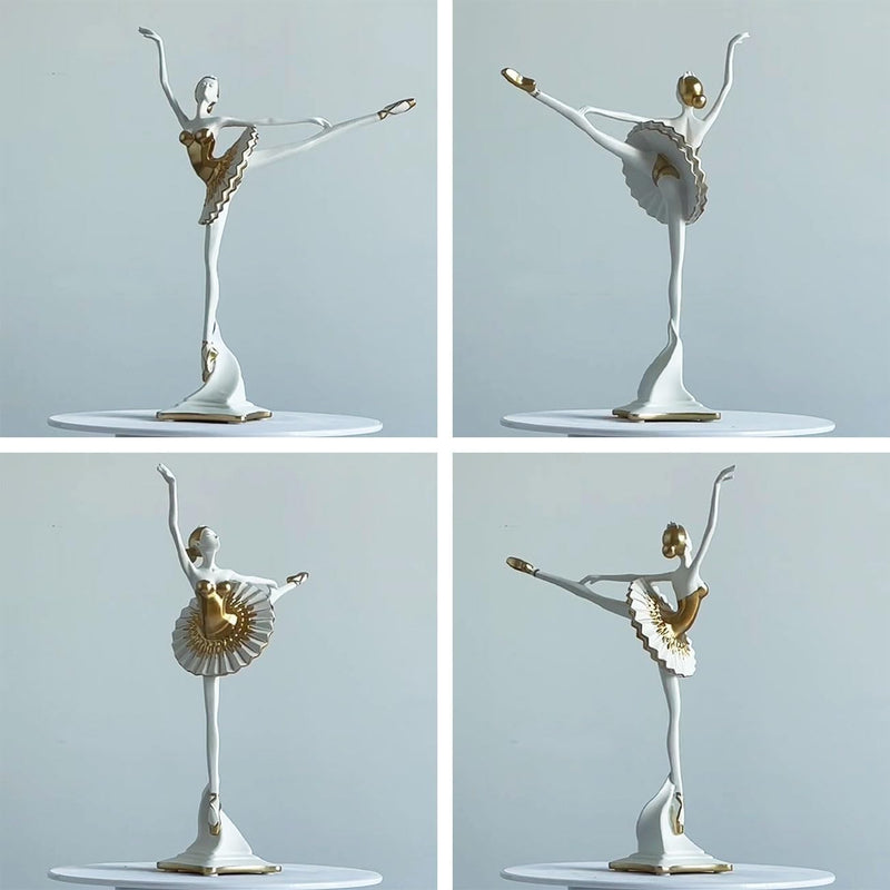 HAUCOZE Ballerina Figur Statue Frau Skulptur Modern Dekor Wohnzimmer Kunst Arts Polyresin Geschenk 3