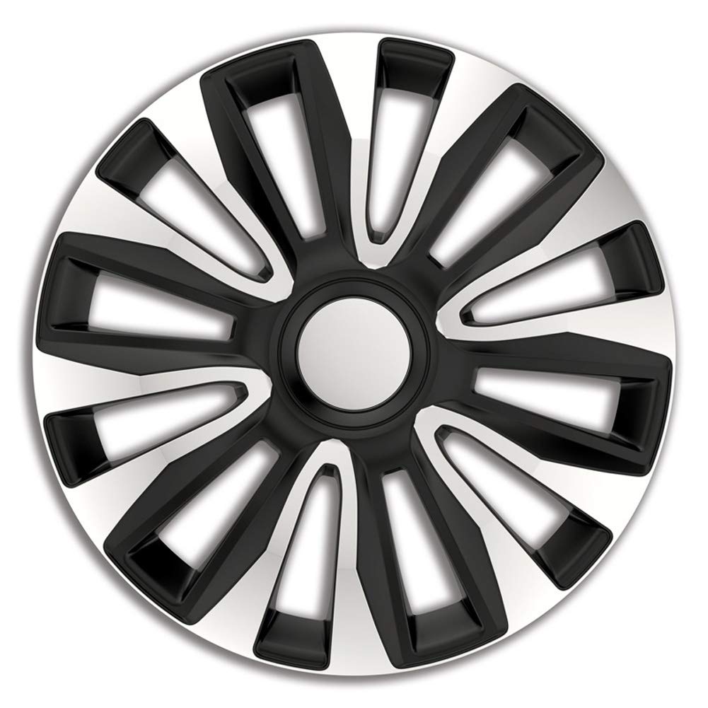 AUTO-STYLE Satz Radzierblenden Avalone 16-Zoll Silber/Schwarz Silber/Schwarz 16-Zoll, Silber/Schwarz