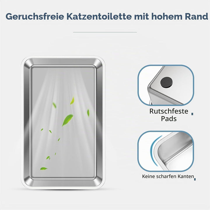 3 Pack Edelstahl Katzenklo, XL 22.9&