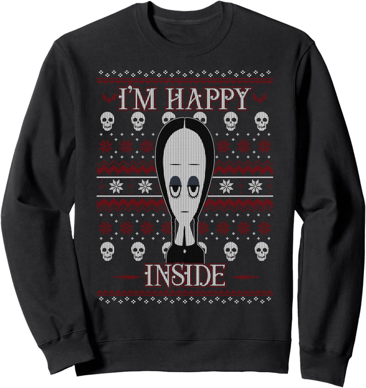 The Addams Family Christmas Wednesday I'm Happy Inside Sweatshirt