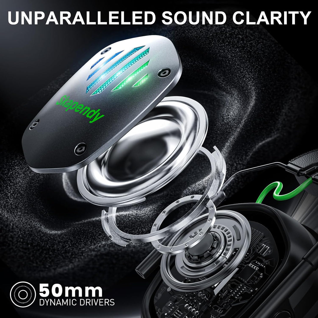 VK81 Gaming Headset, 2.4GHz+BT(≤20ms), 3D Surround Sound Wireless Headset Mit ENC Noise Cancelling M