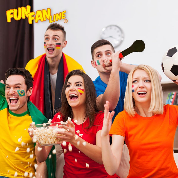FUN FAN LINE - Pack x3 Plastik Vuvuzela Trompeten. Zubehör für Fussball- und Sportfeste. Geräuschvol
