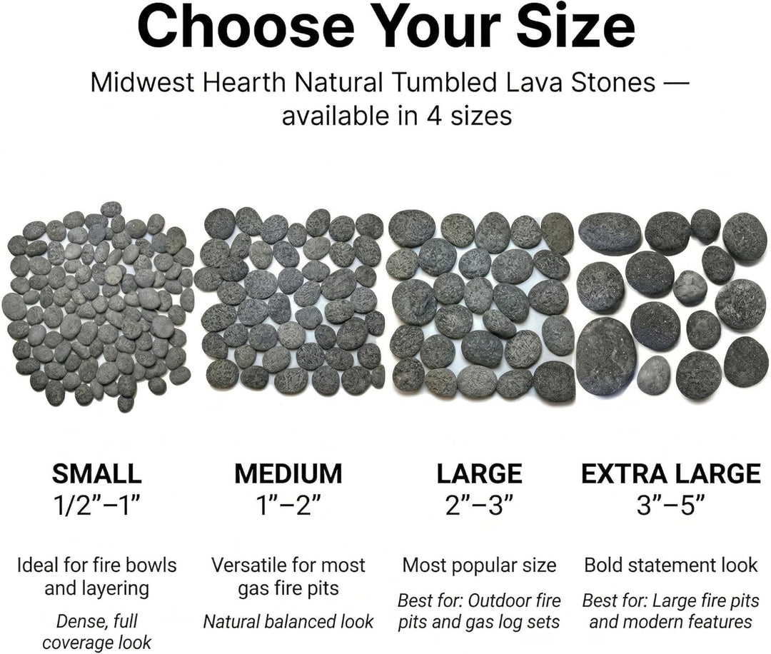 Midwest Hearth Lavasteine – 100% natürliche Lavasteine für Kamine und Gasöfen