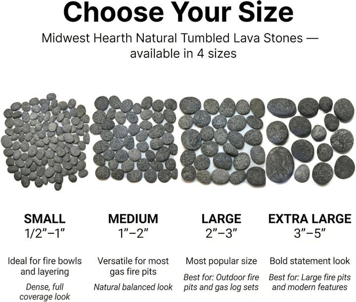 Midwest Hearth Lavasteine – 100% natürliche Lavasteine für Kamine und Gasöfen