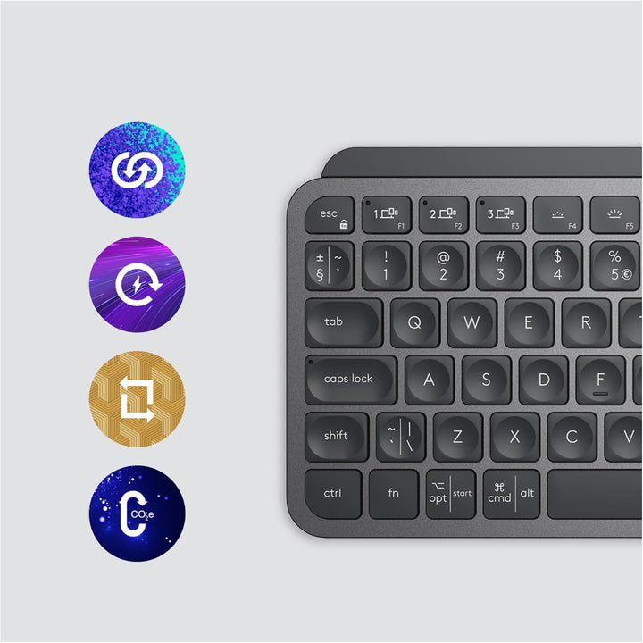 Logitech MXKeysMinimalist Wireless Illuminated KB Tastatur UK Single, Single