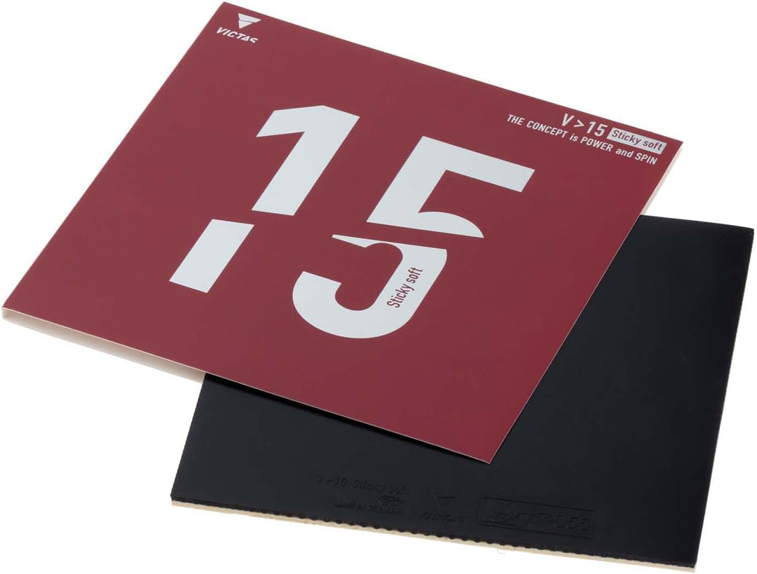 VICTAS Belag V>15 Sticky Soft 2,0mm Schwarz, 2,0mm Schwarz