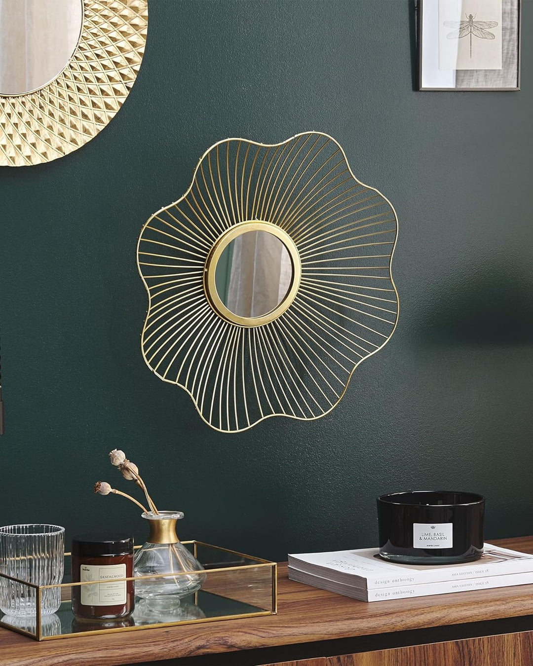 Wandspiegel gold Eisen dia. 40 cm glamour Sens
