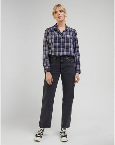 Lee Damen Shirred Blouse Shirt M Lila, M Lila