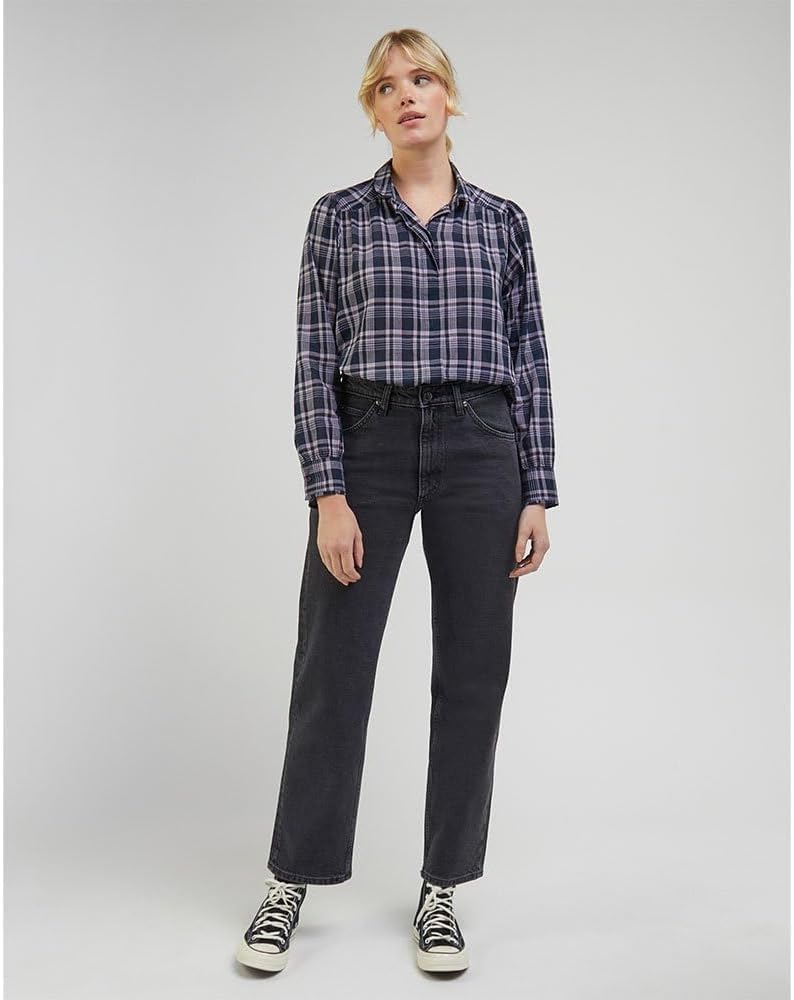 Lee Damen Shirred Blouse Shirt M Lila, M Lila