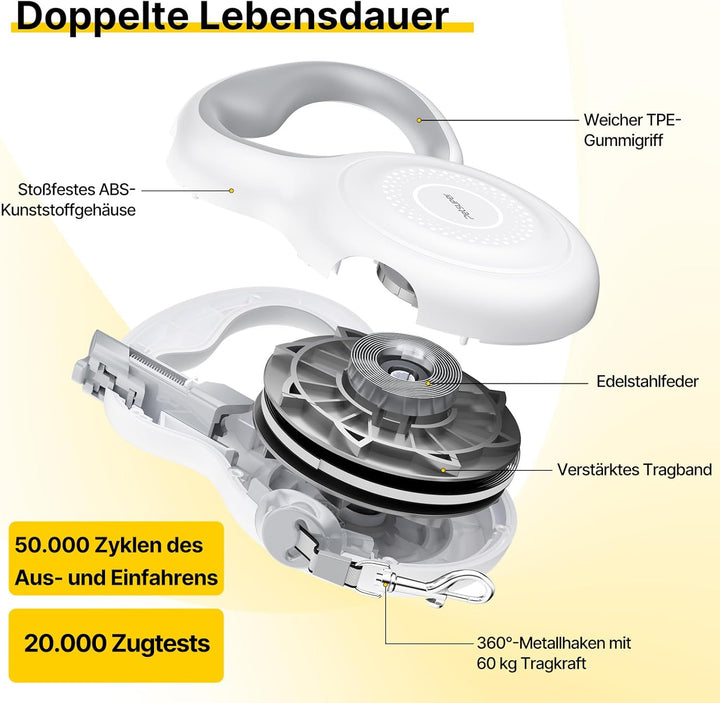 Hundeleine 5m,Rollleine Active Brake Schwere Leine für Mittlere und grosse Hunde Geeignet für Hunde