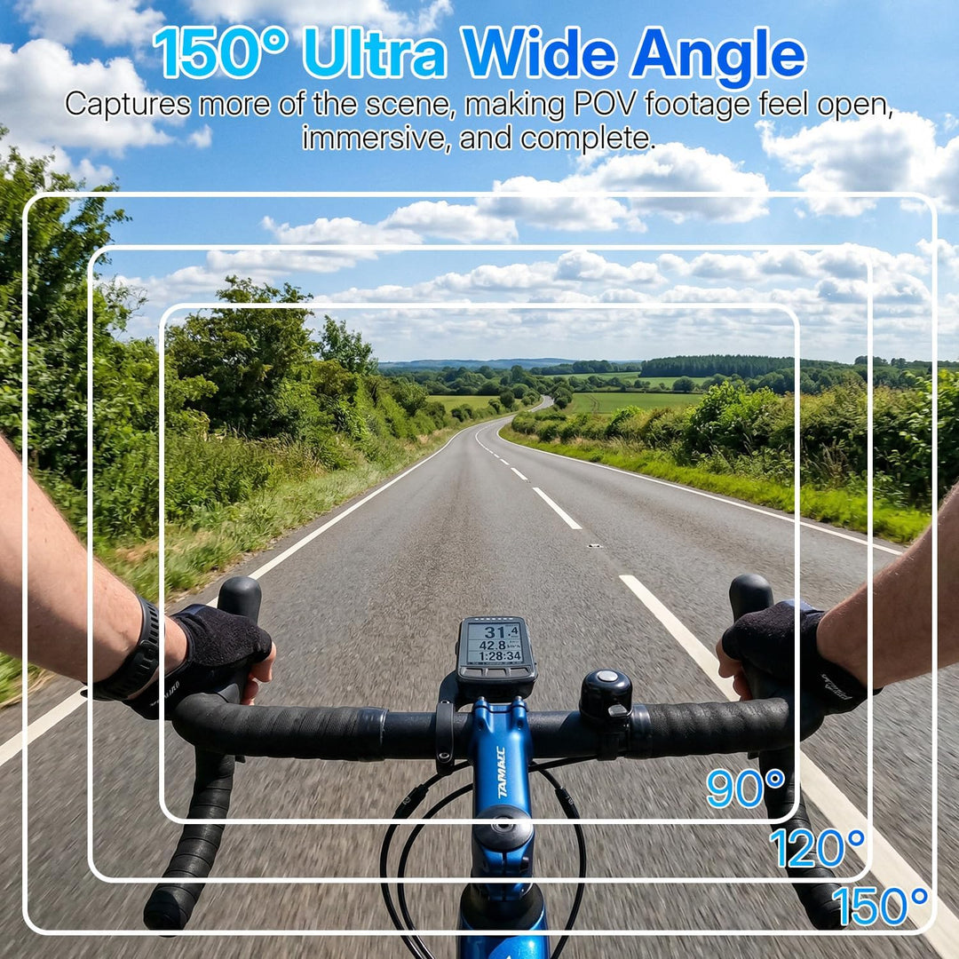 4K Action Cam Mini Bodycam, Magnetisch mit 6-Achsen EIS | 150° Weitwinkel, WiFi App, 150 Min. Aufnah