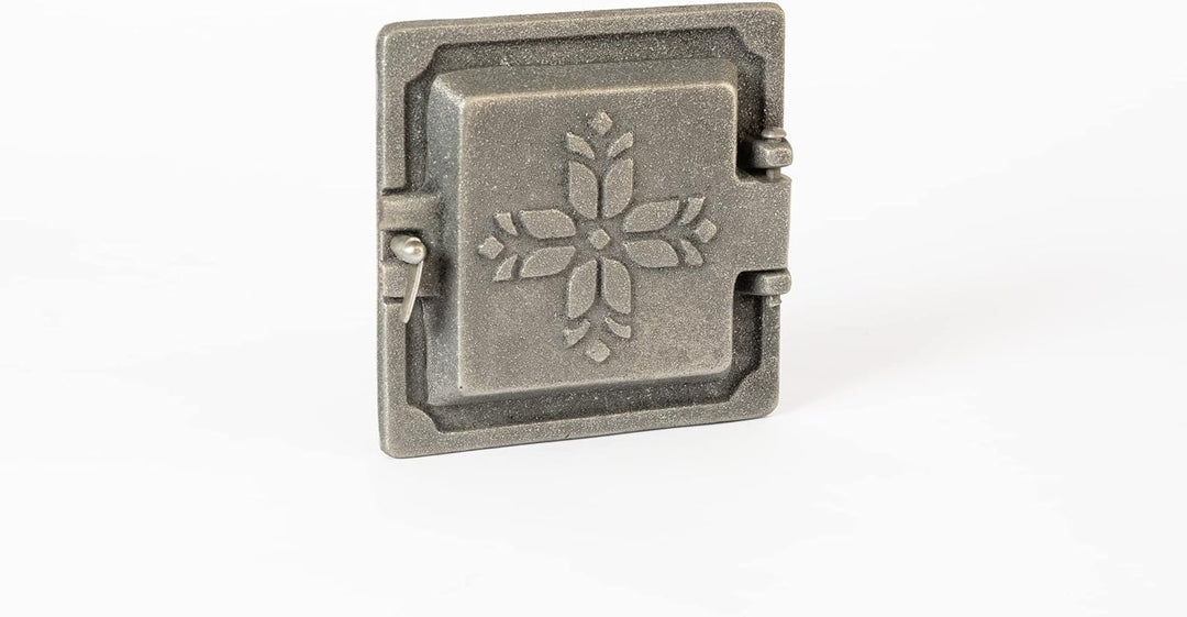 SEZAM Revisionstür für Öfen aus Gusseisen 14,6 x 4,5 x 14,6 cm, Kamintür - Klappe - Räumungstür, für