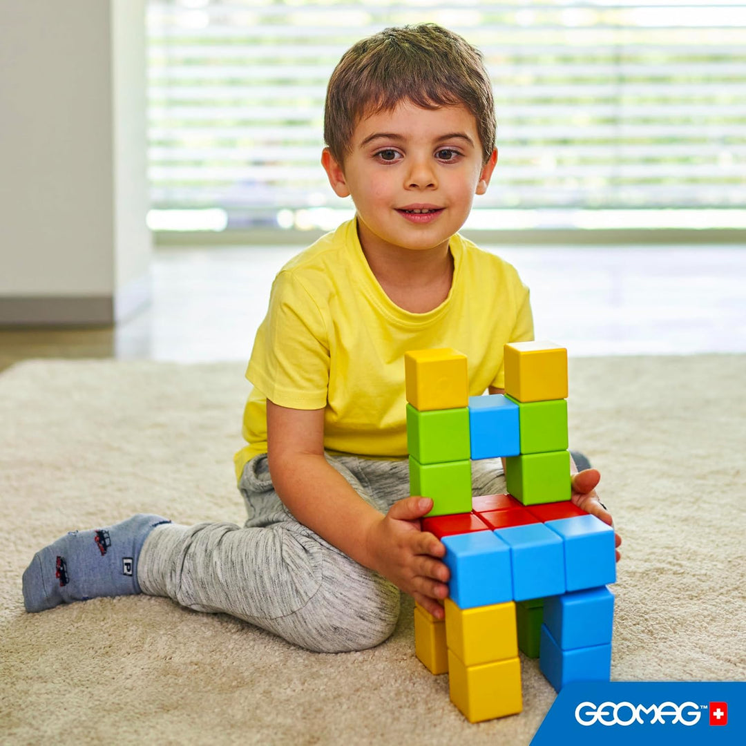 Geomag Magicube - 64 Würfel - Magnetisches Konstruktionsspielzeug für Kinder - Green Line - Lernspie