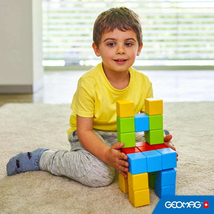 Geomag Magicube - 64 Würfel - Magnetisches Konstruktionsspielzeug für Kinder - Green Line - Lernspie