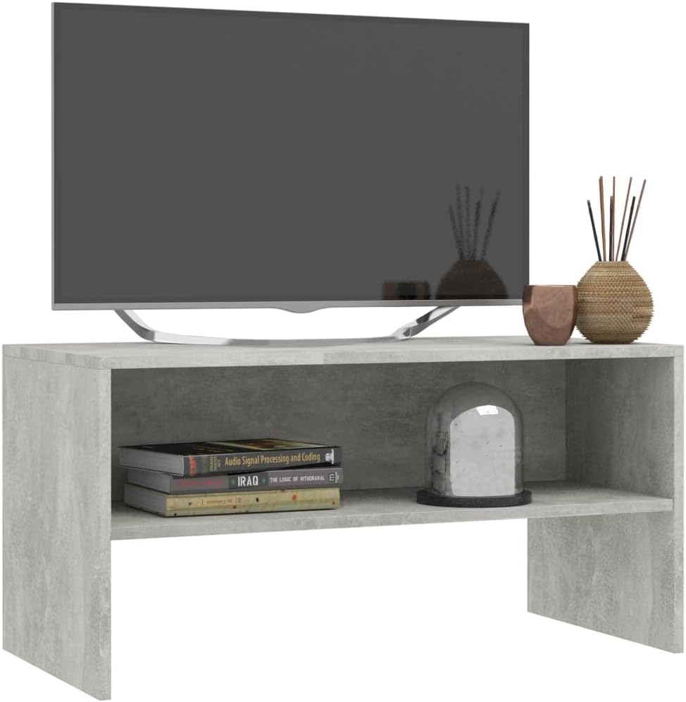 homiuse TV-Schrank Betongrau 80x40x40 cm Holzwerkstoff TV Board Fernsehschrank Fernsehtisch TV Lowbo