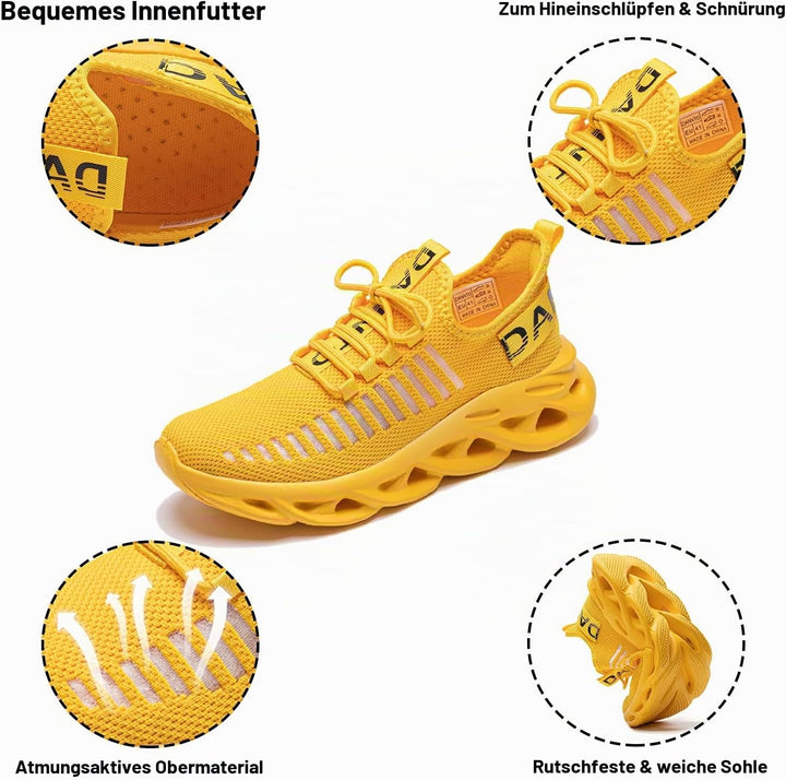 DANNTO Laufschuhe Herren Turnschuhe Damen Sneaker Leichte Atmungsaktiv rutschfeste Sportschuhe Gym F