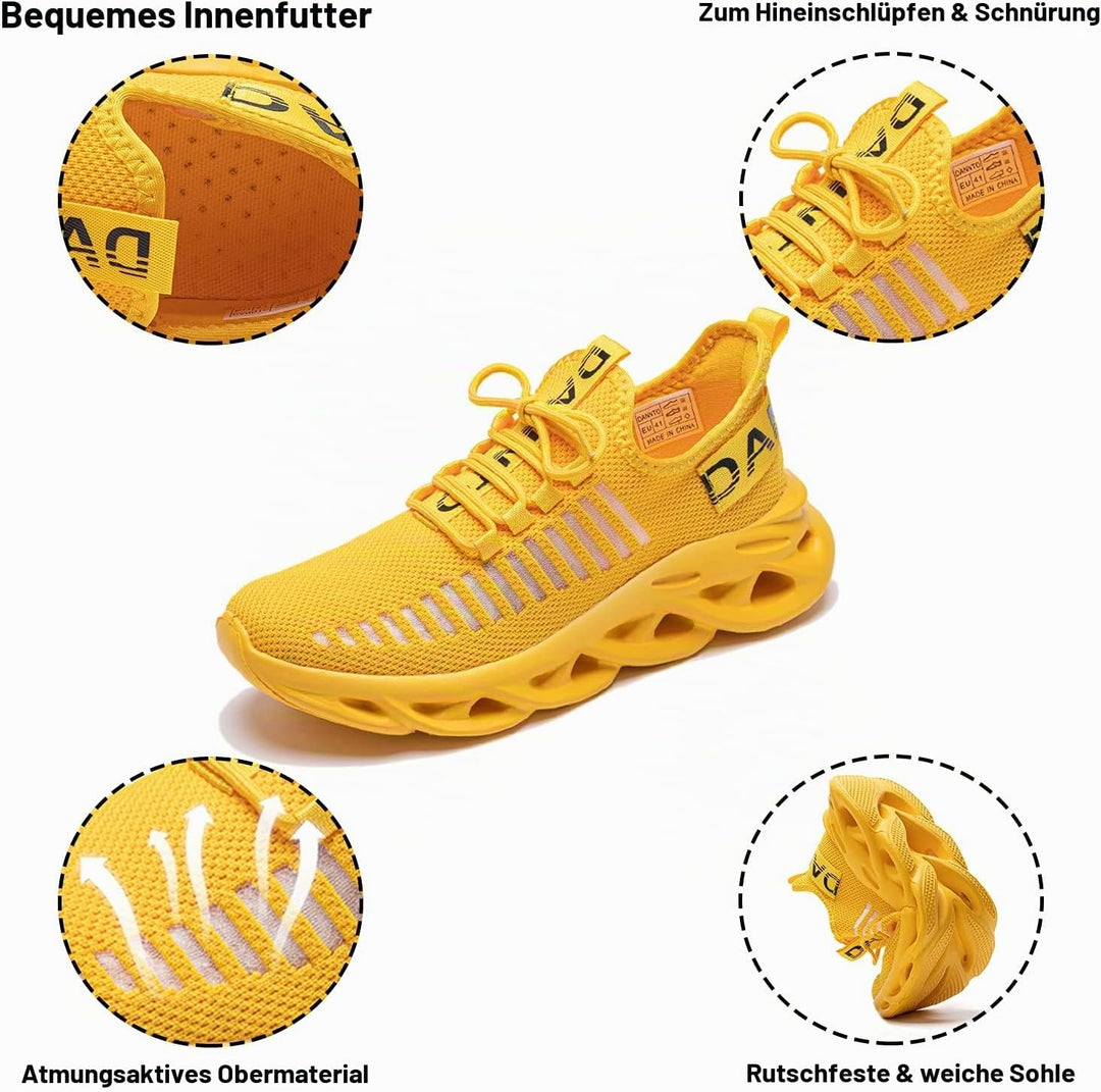 DANNTO Laufschuhe Herren Turnschuhe Damen Sneaker Leichte Atmungsaktiv rutschfeste Sportschuhe Gym F