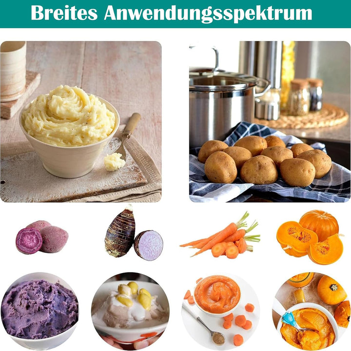 Spätzlepresse，Kartoffelpresse，Kartoffelstampfer Edelstahl mit dickem Griff, Spülmaschinengeeignet,be