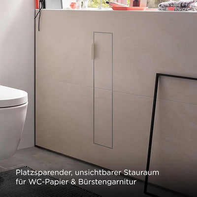 Emco ASIS Plus Unterputz-Schrankmodul für die Klobürstengarnitur, Badezimmerschrank mit Toilettenpap