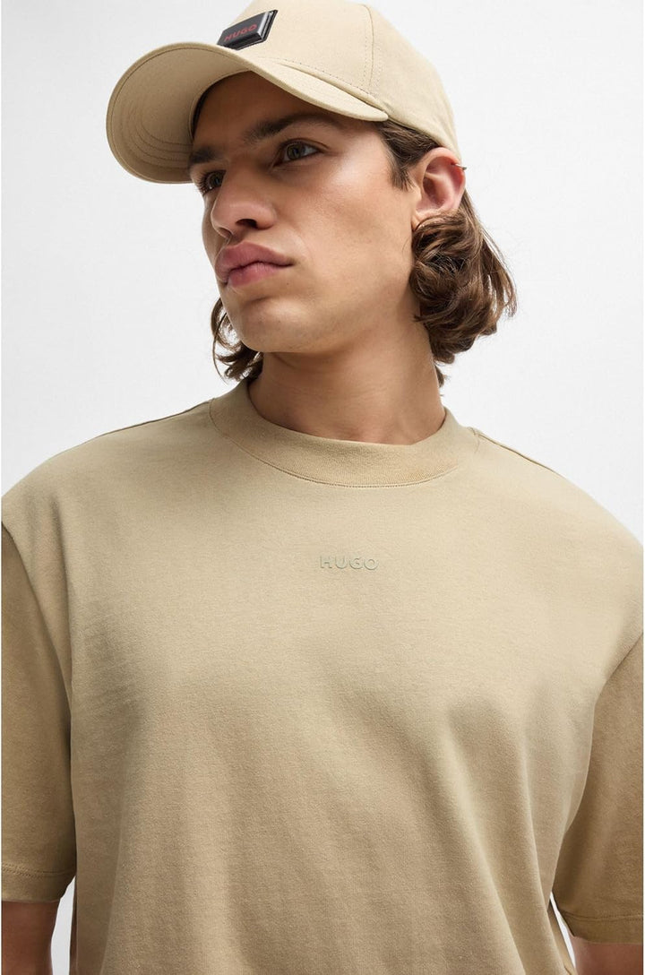 HUGO Herren Dapolino Relaxed-Fit T-Shirt aus Baumwolle mit Logo-Print XXL Beige281, XXL Beige281
