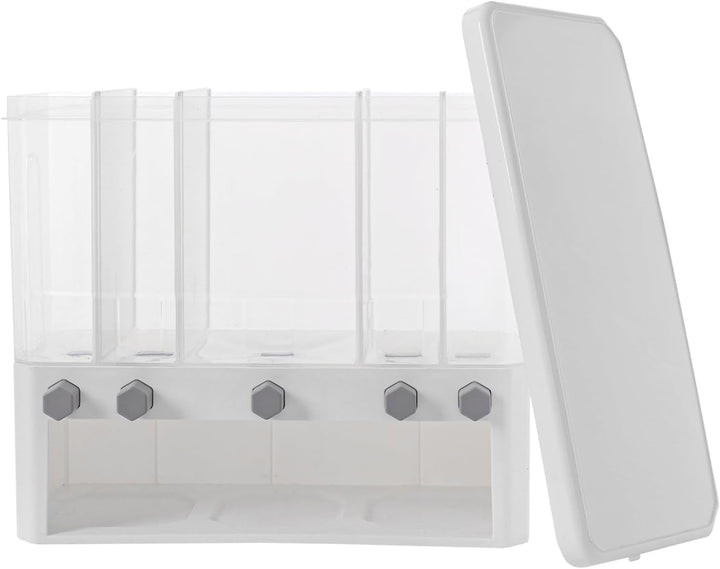 Reis Dispenser transparent 15kg Getreidedispenser 5 Fächer Reisbehälter mit Messbecher Reisspeicher