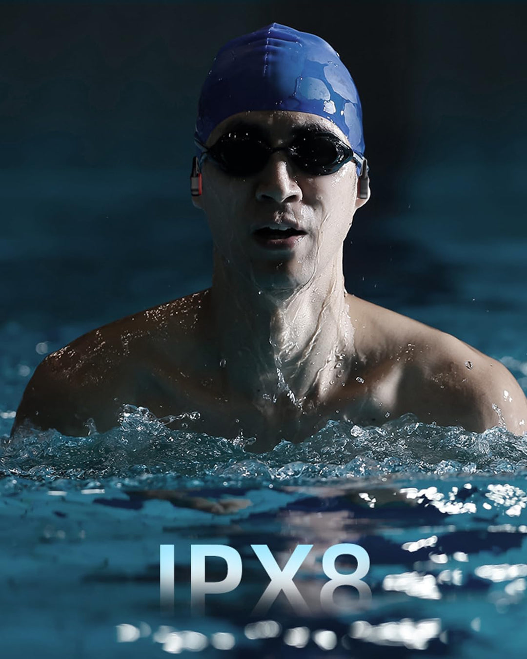 fesoklaf Knochenschall Kopfhörer, 32GB Speicher, Schwimmen IPX8, MP3 Sport, Kabellos Bluetooth 5.3,
