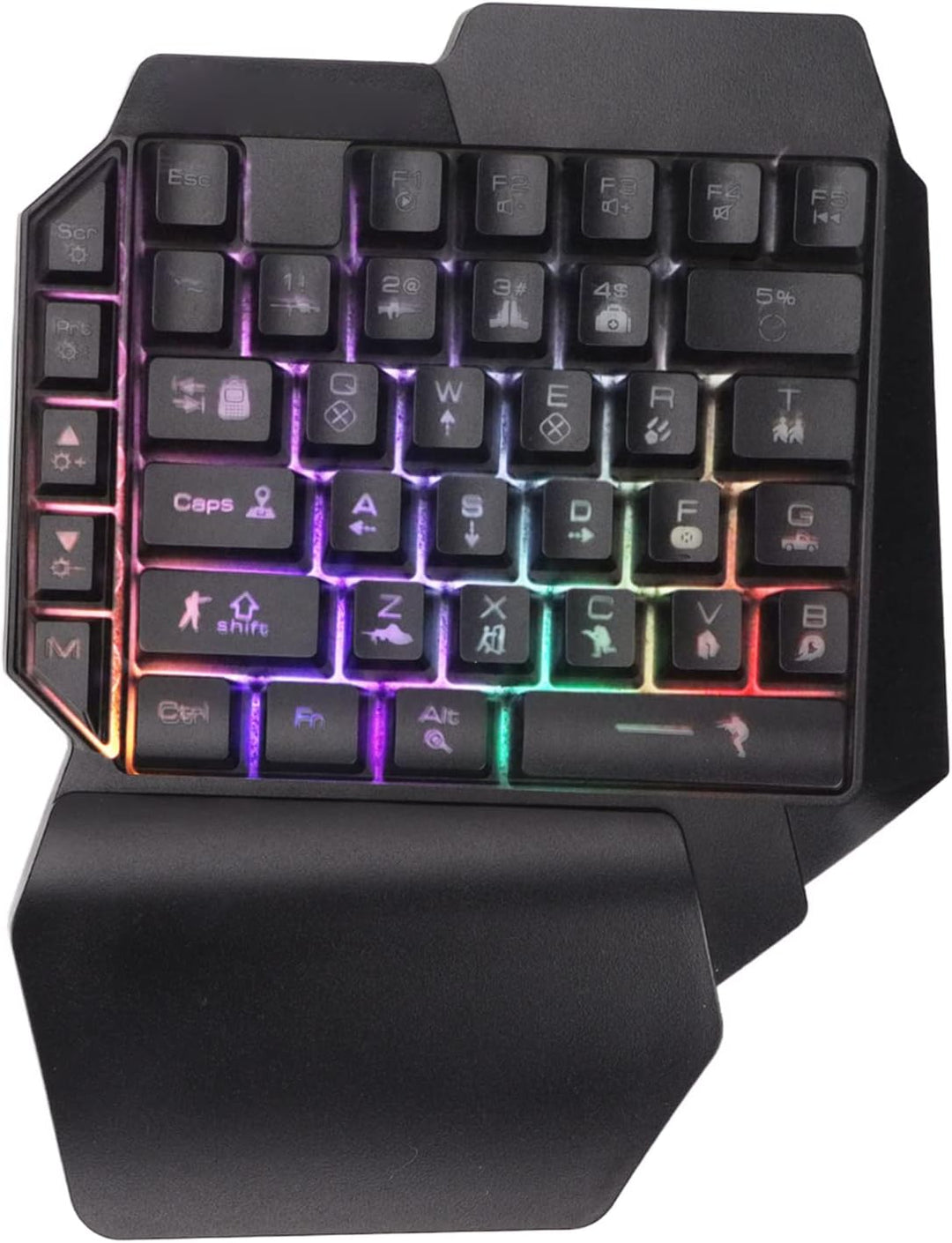 Dpofirs Einhand Gaming Tastatur und Maus Kombination, Tastatur und Mauskonverter Handy Tastatur Maus