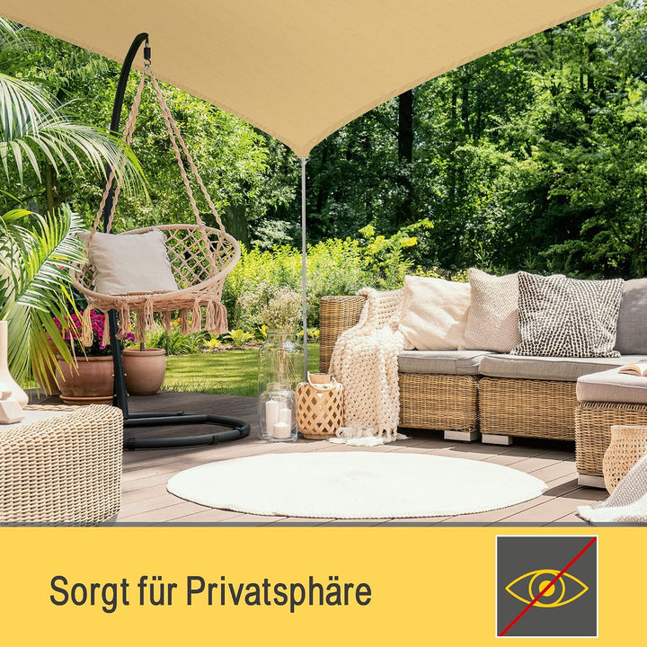 Sol Royal Sonnensegel rechteckig 4x5m Wasserdurchlässig HDPE Atmungsaktiver Balkon Terrasse Segeltuc