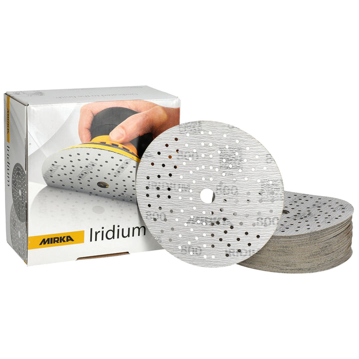 Mirka Iridium Premium-Schleifpapier Ø 150mm Klett 121-Loch, Korn 800, 50 Stk/Zum Schleifen von Lack,
