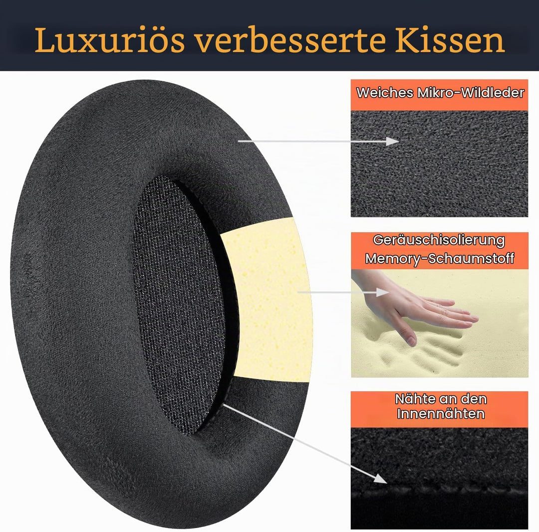 SOULWIT Micro Suede Professionelle Ersatz Ohrpolster für Sony WH-1000XM3 (WH1000XM3) Over-Ear-Kopfhö