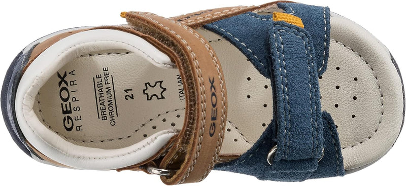 Geox Baby-Jungen B Sandal Tapuz Boy A Erste Schritte 18 EU Caramel Navy, 18 EU Caramel Navy