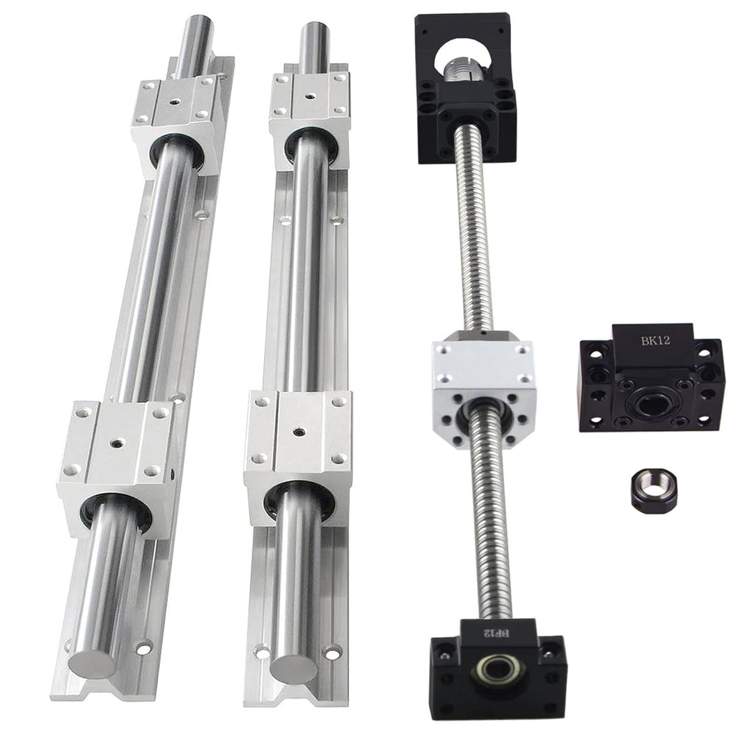 CNCYEAH Linearführung SBR16 500mm Linearschiene mit 4PCS Gleitblock + SFU1605 500mm Kugelumlaufspind