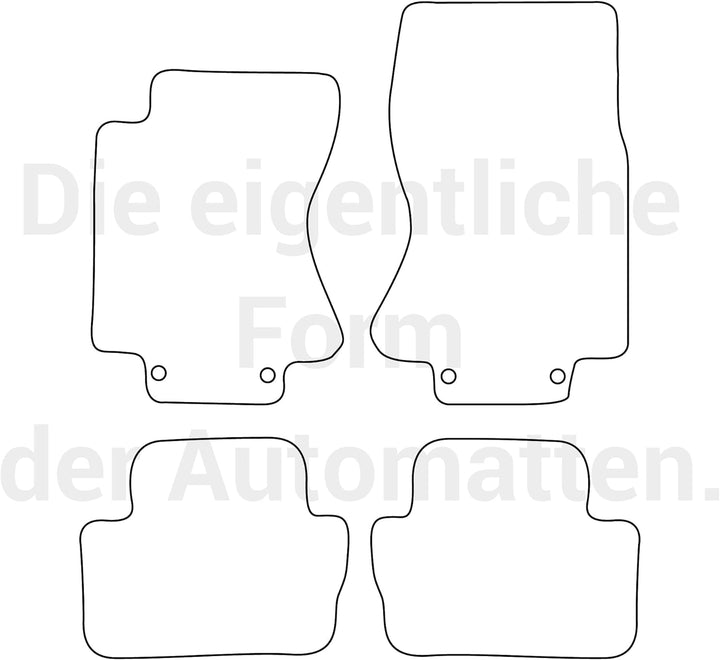 moto-MOLTICO Fussmatten Auto Velours Autoteppiche Schwarz Automatten Set 4-teilig passend für Jaguar