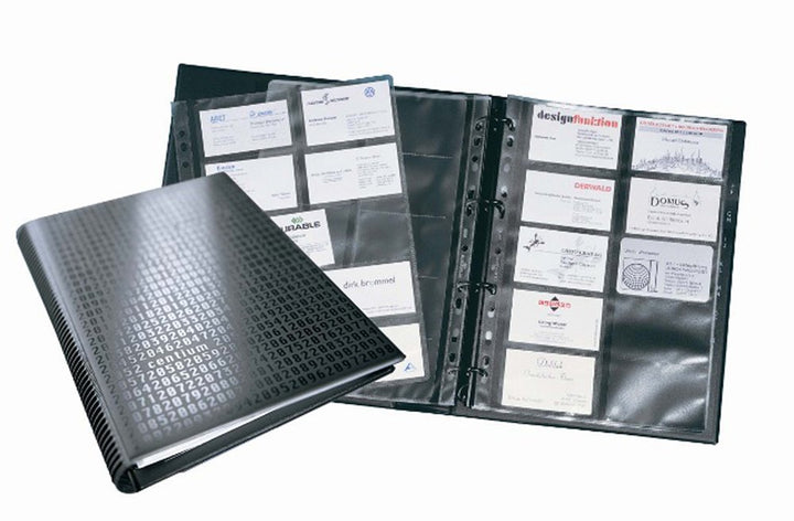 Durable Visitenkarten-Ringbuch Visifix centium A4, für 400 Visitenkarten, schwarz, 240901, schwarz