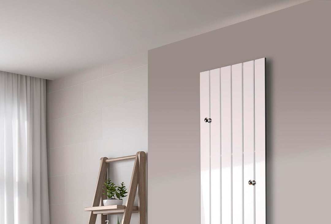 Badheizkörper Design Peking 3 180x47cm 1118 Watt weiss (+ 2 Knopfhalter) SZAGATO Handtuchwärmer Hand